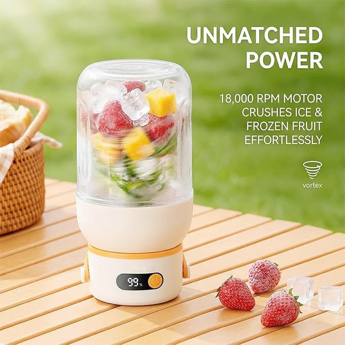 Portable Electric Juicer Cup with Zero Cord Hassle, USB-C Rechargeable Electric Blender with 18000 RPM Motor, Portable Wireless Juicer Cup for Home, Gym, Office and Outdoor (1200ml 2pcs)
