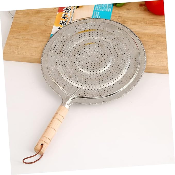 Yardwe Wooden Handle Pot Mat 12.6X8.3 Inch Kitchen Heat Diffuser Insulation Pads for Hot Pots Pans Coffee Makers with Hanging Rope Set of 3