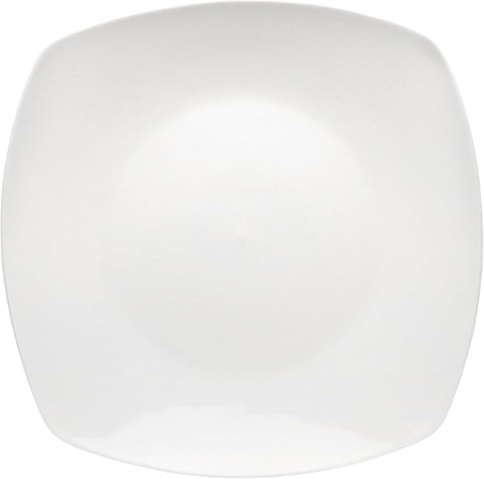 Elama Professional Kitchen 12 Piece Porcelain Dinnerware/Tableware Set (Square Dinner Plate White)