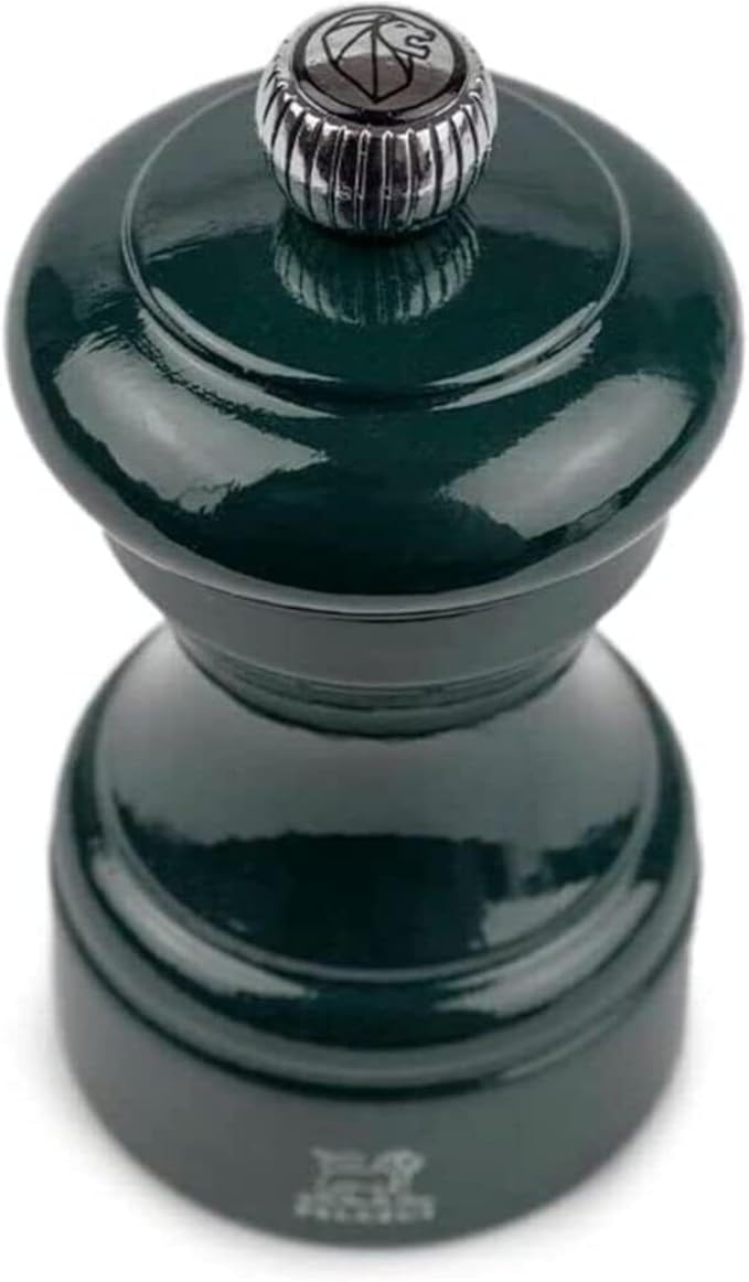 Peugeot Bistro Pepper and Salt Mill Set, 4in - Beechwood Mills with Adjustable Grinding - For Peppercorns and Rock Salt, Corrosion-Resistant - Essential Kitchen Tools (Blue/Green)
