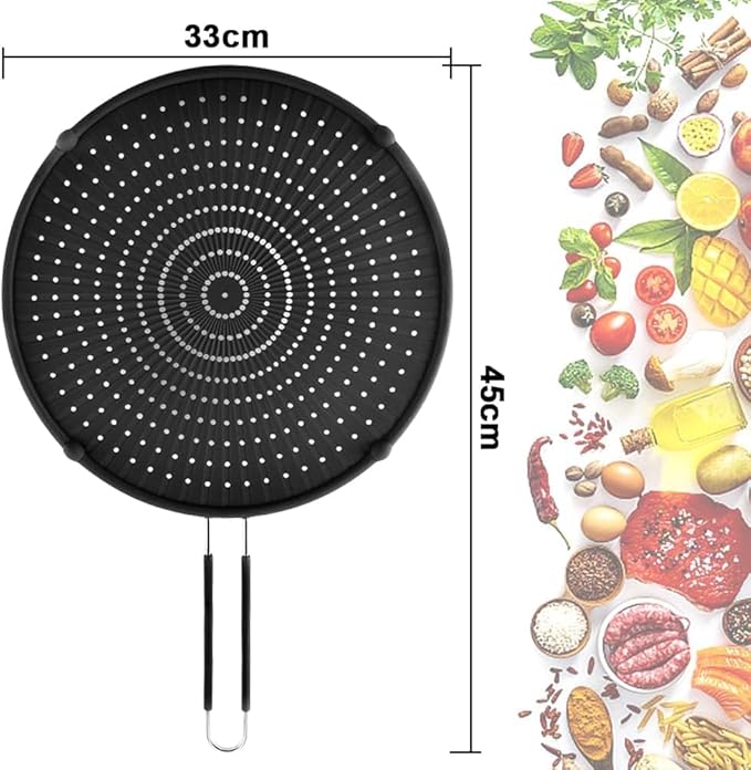 Silicone Splatter Screen for Frying Pan,13inch Grease Splatter Guard,Heat-Resistant Splatter Guards for Cooking,Dishwasher Safe