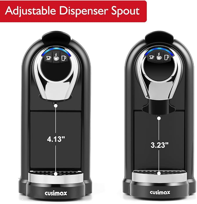 CUSIMAX Coffee Maker for Nespresso Original, Single Serve Espresso Coffee Machine with Capsule Storage, Programmable 3 Brew Sizes, 19Bar High Pressure, 27oz/0.8L Removable Reservoir, Energy Saving