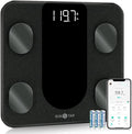 RunSTAR Smart Scale for Body Weight, Digital Bathroom Scale BMI Weighing Body Fat, Body Composition Monitor Health Analyzer with Smartphone App, 400 lbs - Black (Pack of 8)