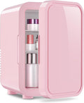 OSTBA Mini Fridge for Skincare, 6 Liter/8 Can 110V AC/DC Portable Thermoelectric Cooler Refrigerators for Bedroom, Skincare, Beverage, Office, Dorm Room and Car, Pink