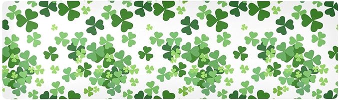 senya St. Patrick's Day Trivet Table Runner 40 Inches Long St. Patrick's Day Lucky Clover Shamrocks Heat Resistant Hot Pad Multi Purpose Mat for for Hot Pots Pans Kitchen Countertops, B01C23045