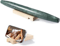 French Marble French Rolling Pin with Wooden Resting Base, 15 inch Kitchen Baking Tool for Baking with Non-Stick Surface, Ideal as a Dough Roller for Pie Crust, Cookie, Pasta