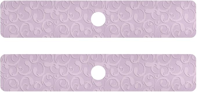 Kitchen Sink Splash Guard 2 PCS 30 Inch Sink Faucet Mat Splash Guard for Bathroom Countertop Water Absorbent Foldable Cuttable Soft Washable Floral Vintage Purple
