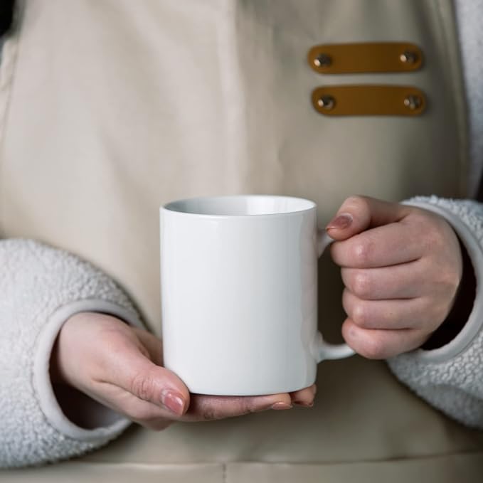 GBhome 12 OZ Off White Coffee Mugs, Ceramic Coffee Mugs with Large Handle for Man, Woman, Light Weight Coffee Mugs Set of 12 for Latte/Cappuccino/Cocoa/Milk, Dishwasher & Microwave Safe