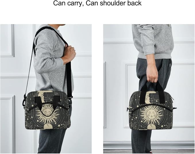 Astrology Tarot Goth Insulated Lunch Bag Reusable Lunch Tote Bag Cooler Bag for Women Men Adult Lunch Box with Adjustable Shoulder Strap Leakproof Lunch Bag for Work School Picnic Camping