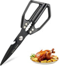 Kitchen Scissors, Heavy Duty Stainless Steel Kitchen Shears, Sharp Black Meat Scissor, All-Purpose Poultry Scissors, Japanese-Style Cooking Shears for Turkey, Chicken, Thanksgiving, Christmas