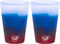 Silipint 1.5oz Silicone Shot Glasses – Pack of 2 Unbreakable, BPA-Free, Non-Toxic, Dishwasher & Freezer Safe Cups – Colored Shot Glasses for Cold Beverages, Cocktails, Travel, Party (Americana)
