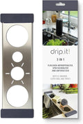 Sanni Shoo Drip.it | Stainless Steel Sink Caddy, Multifunctional & Space-Saving | Bottle Holder, Compatible with Sodastream Aqua Fizz, Penguin & Other Bottles | Drainer & Organizer