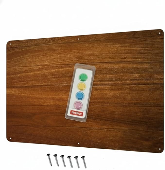 17.5X11.5inch Large Stainless Steel Plate for Magnets, 3M Adhesive Back, Mounting Screws, Ideal for Magnetic Shelf, Spice Holders, Colorful Magnets as a Gift (Timber, 1 Pack)