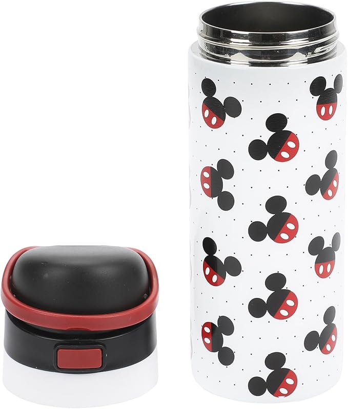 Mickey Mouse Classic Mickey Ears All-Over Print White 24 Oz Stainless Steel Water Bottle
