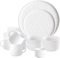 Ceramic Dinnerware set with Mugs for 4, 20 pcs, Dish set for 4 | Porcelain Plates and Bowls Cup Set for Kitchen, White Dishware Sets Stoneware Dinner Plates Sets Platos de Cocina Vajilla