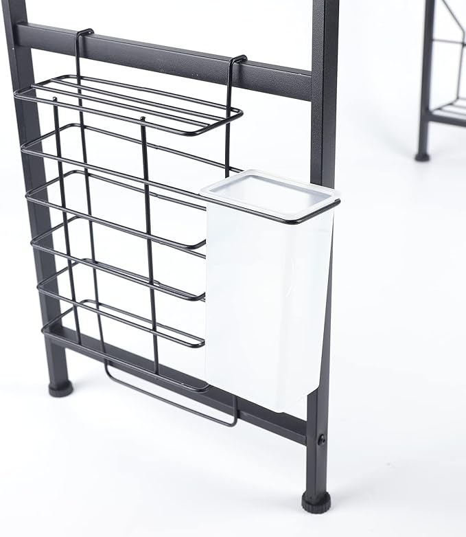 Stainless Steel Kitchen Storage Organizer Rack,Dish Drying Rack, 2 Tier Over The Sink Dish, Plate, Cup Drying Rack,Dish Drainer Storage Rack for Chicken Counter (Black)