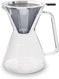 London Sip Glass Pour Over Coffee Carafe Coffee Maker with Reusable Stainless Steel Filter, Ergonomic Handle, and Easy-Pour Spout, 4-Cup (600 mL)