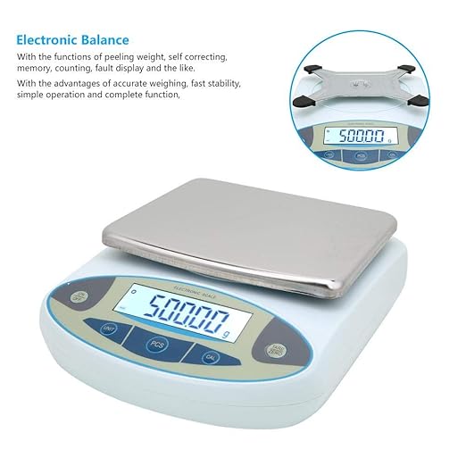 Digital Weighing Scale, 5000g 0.01g 100-240V Digital Precision Scale Lab Weighing Electronic Balance Jewelry Scales for Accurate Gram, Kitchen(US)