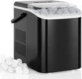DUMOS Countertop Ice Maker with Handle, 26lbs/24H Portable Ice Machine, 9 Bullet Ice Cubes Ready in 6 Mins, Self-Cleaning, Quiet Compact Ice Maker for Home, Kitchen, RV, Camping, Modern Black