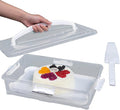 Plastic Cake Carrier and Cupcake Holder with Lids,Portable Stackable Cupcake Dessert Storage Container for Full Size 14x9 Cake Box Or Storing 12 Cupcakes Tray