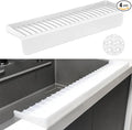 Silicone Sink Edge Protectors - Multifunction Accessories, Splash Guard & Draining Mat for Kitchen, Bathroom Sink, Steel, Granite, Quartz Countertops (Transparent, 4 * 24in)