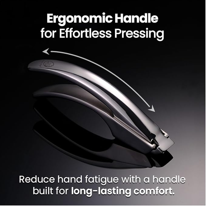 No Peeling Required Garlic Press Stainless Steel with Detachable Handle for Fine Mincing-Premium Garlic Mincer Tool, Rust-Proof, Easy to Clean, Dishwasher Safe Garlic Crusher with Lifetime Replacement