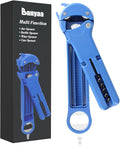 7 in 1 Jar Opener Bottle Opener and Wine Opener for Seniors with Arthritis, Weak Hands, Multi Retractable Magnetic Can Opener, Original Kitchen Lid Opener Tool (Blue)