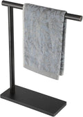 JQK Hand Towel Holder Stand Oil Rubbed Bronze, Modern Tree Rack Free Standing for Countertop with 12 Inch Bar, 304 Stainless Thicken 0.8mm Steel ORB, HTT170-ORB