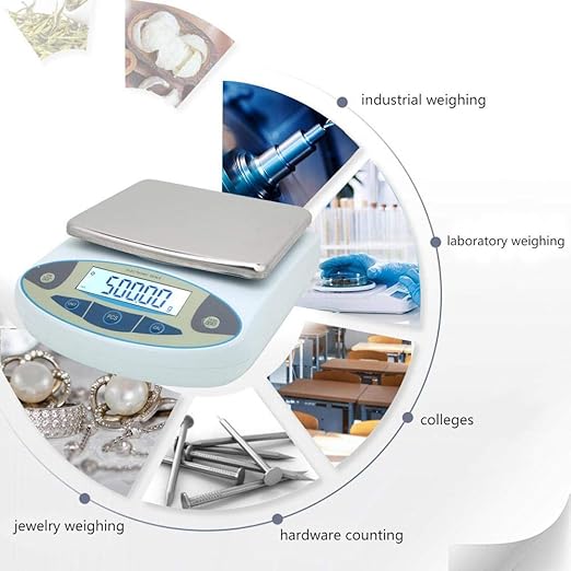 Digital Weighing Scale, 5000g 0.01g 100-240V Digital Precision Scale Lab Weighing Electronic Balance Jewelry Scales for Accurate Gram, Kitchen(US)