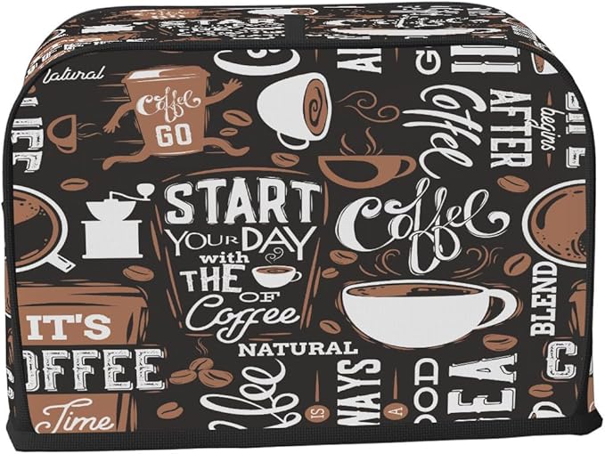 Coffee Brown Interesting 2 Slice Toaster Cover Dust And Fingerprint Bread Maker Cover Bakeware Protector Washable Appliance Covers Kitchen Accessories For Home Kitchen Women Gift