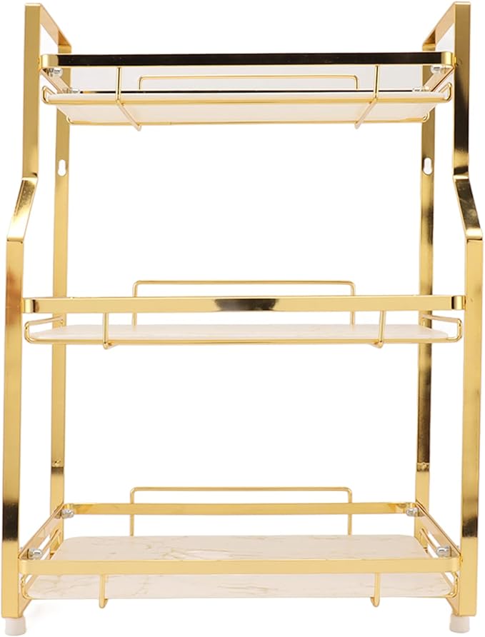 Bathroom Standing Rack, 3 Tier Bathroom Storage Shelf, Floor Storage Shelf, Bathroom Organizers and Storage, Home Storage Holder for Makeup Perfume(3 Tier)