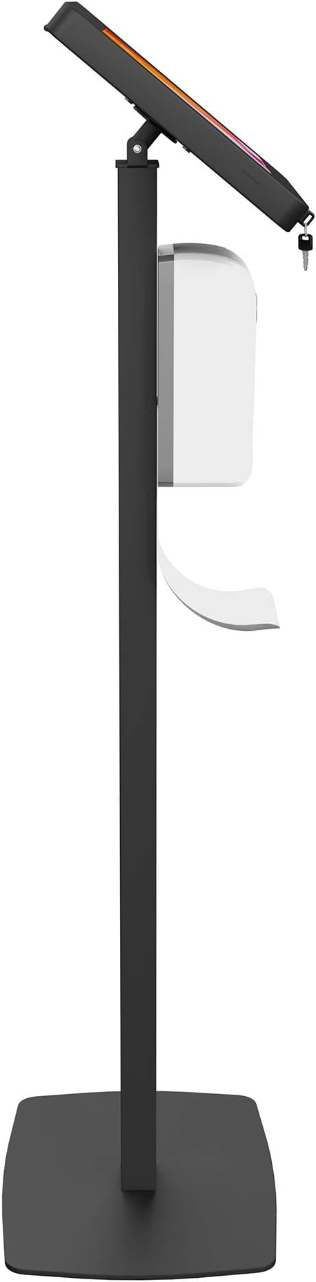Thin Floor Stand – CTA Premium Thin Profile Automatic Soap Dispenser and Security Locking Enclosure for iPad 8th Gen 10.2”, iPad Pro 11”, Surface Go, Surface Go 3 and 7-14” Tablets (PAD-CSTTB) – Black