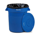 PLASTIC PRINCE 20 Gallon Round Trash Can Container with Lid Blue Plastic Commercial Garbage Bin for Home Garage Restaurants Warehouses