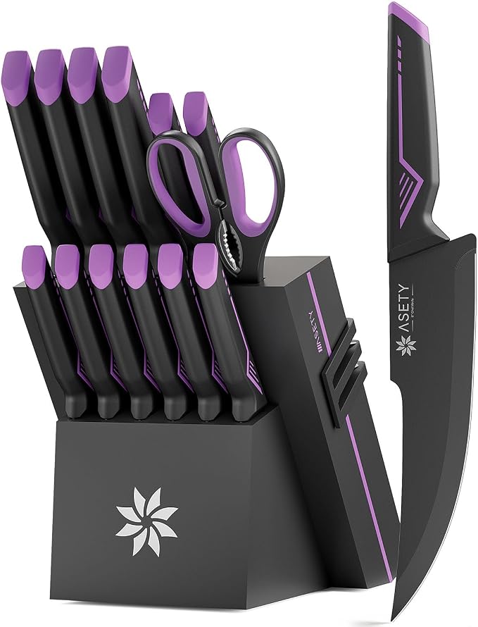 ASETY Damascus knife set 3 PCS &15 PCS Kitchen knife set, Elegant Box for Christmas