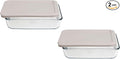 Pyrex 7210 3-Cup Glass Dish & 7210-PC Warm Stone Gray Food Storage Lid (2-Pack) - Made in USA