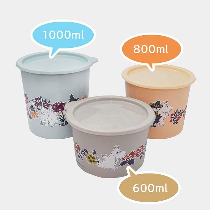 Skater SOT10-A One-Touch Seal Container, Large, 33.8 fl oz (1,000 ml), Sealed Container, Storage Container, Moomin