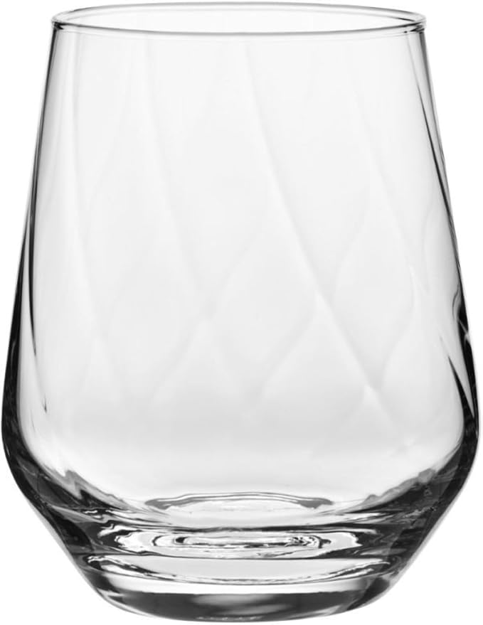 Krosno Textured Drinking Glasses ,Set of 3, Water and Juice, Wine and Cocktails,14,54 fl. oz, Splendour LUMI Collection, Ideal for Everyday Use, Drinking Glasses, Dishwasher Safe, Made in Europe
