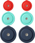 Replacement Lids for 7200-PC 2 Cup and 7201-PC 4 Cup and 7402-PC 6/7 Cup, Silicone Round Storage Cover Lid for Anchor Hocking Glass Bowl 6 Pack Multiple Colors