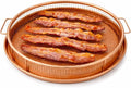 GOTHAM STEEL 2 Piece Copper Air Fryer Tray, Non Stick Air Fry Crisper Baskets for Air Fryers, Oven and Dishwasher Safe, Round Pizza & Bake Pan Frying, PFOA and PFOS Free, Durable & ScratchProof
