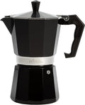 Primula Classic Moka Pot Stovetop Espresso and Coffee Maker, Italian and Cuban Cafetera for Rich Espresso Brewing, Durable Aluminum Greca Coffee Maker with Easy Grip Handle, 6-Cup, Black