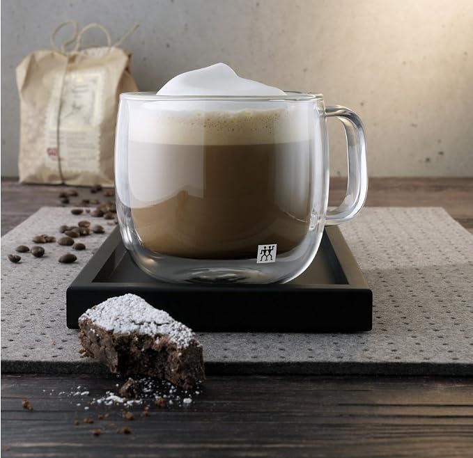 Zwilling 39500-113 Double Wall Glass Cappuccino 15.2 fl oz (450 ml), Set of 2, Tumbler, Insulated, Cold and Heat Retention, Double Wall Construction, Mug, Cup, Microwave Safe