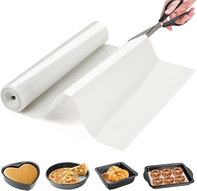 Silicone Baking Mat Roll -Non-Stick Dough Rolling Mat, Food Grade Pastry Baking Mat, Non-slip Silicone Kitchen Counter Mat, Reusable Air Fryer Mat, Washable Oil-Proof Refrigerator Liners