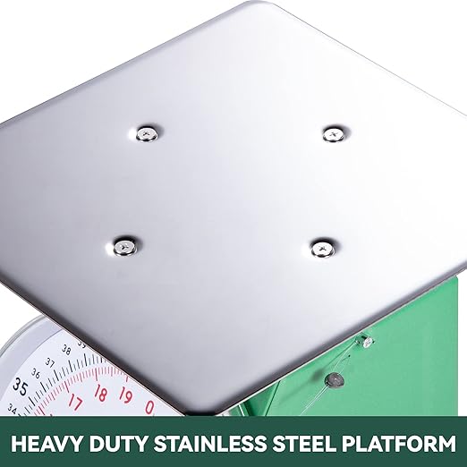 Tada 44lb / 20kg Heavy Duty Portion-Control Mechanical Kitchen and Food Scale Industrial Dial Scale with Stainless Steel Platform