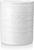 LOVECASA 7.2" Ceramic Utensil Holder, Farmhouse Countertop Crock, White | 7.2 Inch Size, Ceramic Build, Heavy Sturdy Base, Countertop Organization, Farmhouse Style, White Finish