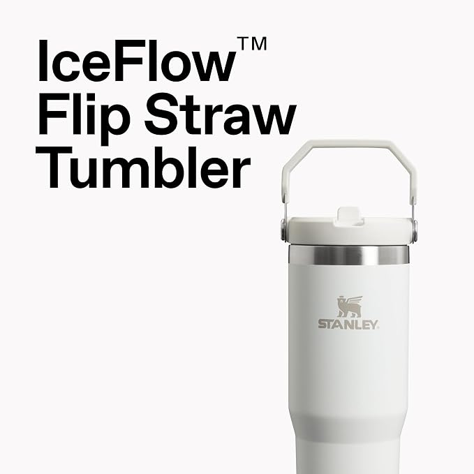 STANLEY IceFlow 2.0 Flip Straw Tumbler with Handle 30 oz | Twist On Lid and Flip Up Straw | Leak Resistant Water Bottle | Insulated Stainless Steel | BPA-Free | Stainless Steel Ash