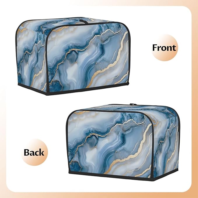 4 Slice Blue Marble Beautiful Toaster Cover Dust And Fingerprint Bread Maker Cover Bakeware Protector Washable Appliance Covers Kitchen Accessories For Home Kitchen Women Gift