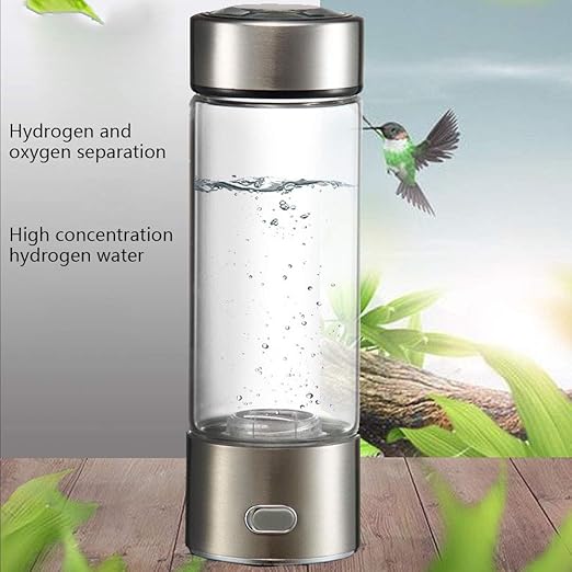 Hydrogen Water Bottle Generator Hydrogen Water Maker Portable SPE Technology Generate Hydrogen Rich Water Without Chlorine Ozone Residue Anti Aging Antioxidant Glass Bottle 350Ml