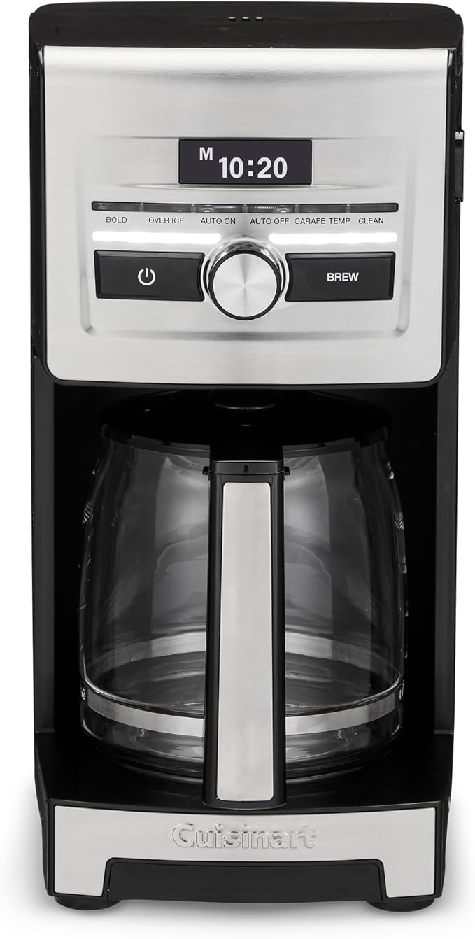 Cuisinart Personal Brew™ 12-Cup Coffee Maker, Automatic Coffee Machine, Programmable Coffee Maker for Home Brewing Convenience with Adjustable Brew Strength, Stainless Steel/Black, DCC-12