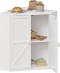 Trironsun Corner Bread Box for Kitchen Counter Double Layer Bamboo Bread Storage Container Large Capacity Bread Storage Bin Farmhouse Breadbox Organizer (White)