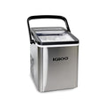 Igloo Handled Portable Ice Maker with Scoop- Ice Maker with LED Control Panel & 1 Quart Water Tank-Ice Cube Maker Produces 26 Lbs of Ice in 24 Hours with 9 Large or Small Cubes In 7 Minutes- Stainless